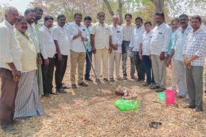 ఇందిరమ్మ ఇంటి (నమూనా) నిర్మాణానికి భూమి పూజ