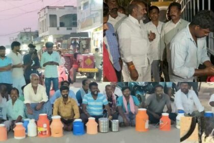 రైతులు నిరసన: పాల శీతలీకణపై శీతలీకణపై రాజన్న సిరిసిల్ల రోడ్డెక్కిన పాడి పాడి రైతులు రైతులు, వివాదాస్పద కేంద్రం సీజ్‌పై సీజ్‌పై