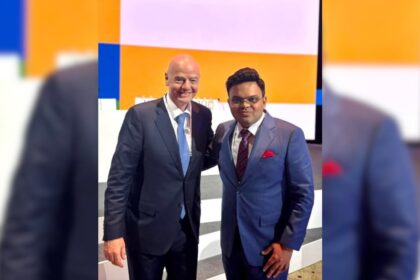 ఐసిసి చైర్మన్ జే షా ఫిఫా చీఫ్ జియాని ఇన్ఫాంటినోను కలుస్తాడు