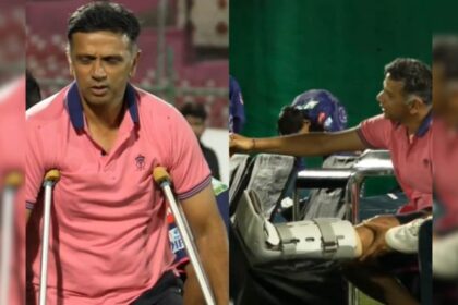 కాళ్ళు తారాగణం కాని రాహుల్ ద్రవిడ్ ఇప్పటికీ క్రచెస్ మీద రాజస్థాన్ రాయల్స్ ఐపిఎల్ 2025 క్యాంప్ కోసం వస్తాడు. ఇంటర్నెట్ స్పందిస్తుంది
