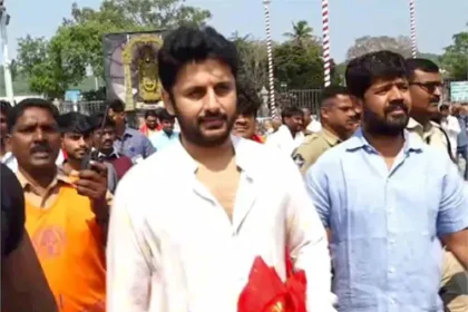 తిరుమల కొండపై నితిన్..రాబిన్ హుడ్ హుడ్ హిట్ హిట్!