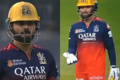 ఆర్‌సిబి ద్వయం మధ్య భారీ మిశ్రమాన్ని పిబికెలు పెద్దగా ఉపయోగించుకోవడంలో విఫలమైన తరువాత రజత్ పాటిదార్ వద్ద విరాట్ కోహ్లీ పొగలు. చూడండి