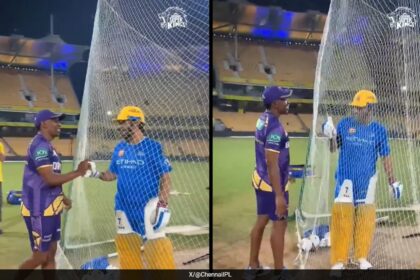 "దేశద్రోహి ఇక్కడ ఉంది": డ్వేన్ బ్రావోను కలవడంపై Ms ధోని వ్యాఖ్యలు ఇంటర్నెట్‌ను నిప్పు పెట్టాడు