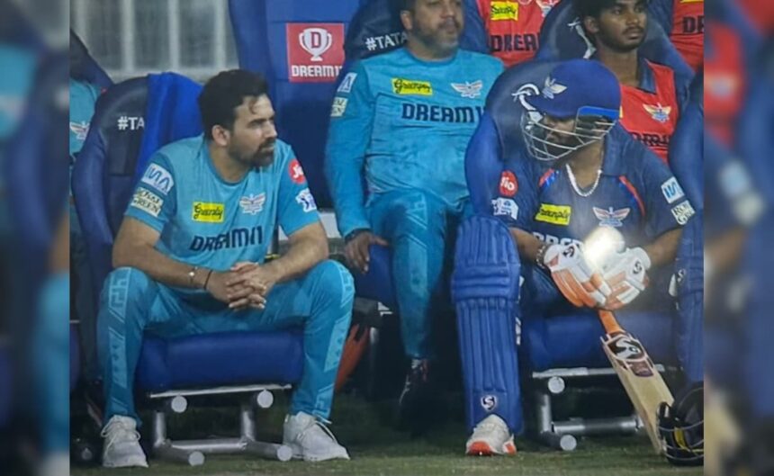 నిరాశ చెందిన రిషబ్ పంత్ ఎల్‌ఎస్‌జి బెంచ్‌లో జహీర్ ఖాన్‌తో యానిమేటెడ్ చాట్, వీడియో వైరల్