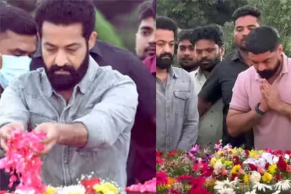 ఎన్టీఆర్ సమాధి వద్ద భావోద్వేగానికి గురైన ఎన్టీఆర్