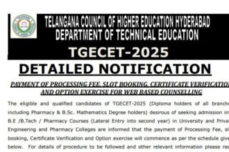 టీజీ టీజీ - 2025 కౌన్సెలింగ్ షెడ్యూల్ విడుదల షెడ్యూల్
